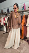 Kahve İpeksi Pelerin Gömlek