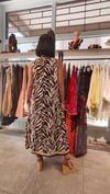 Kahve&Bej Zebra Desen Kolsuz Elbise