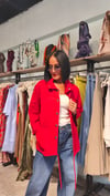 Kırmızı Pamuk Gabardin Ceket