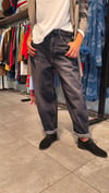 Koyu Gri,Yıkamalı Barrel Jean