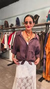 Mürdüm Düşük Omuz Gömlek