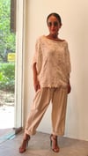 Natural Dantel İşlemeli, Cotton Salaş Bluz