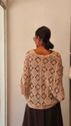 Natural Dantel İşlemeli, Cotton,Önden Düğmeli Salaş Bluz