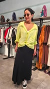 Neon Yeşil Düşük Omuz Gömlek