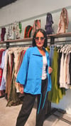 Saks Mavi Pamuk Gabardin Ceket