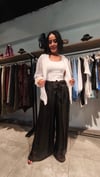 Siyah İpek Pantolon