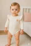 KD53085.ORGANİK KIZ UZUN KOL ÇITÇITLI BODY 3-6/6-9/9-12/18-24 AY