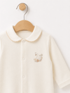 KD54135.ORGANİK BEBE YAKALI BASKILI TULUM 1-3/3-6/6-9AY