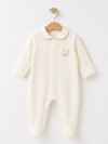 KD54135.ORGANİK BEBE YAKALI BASKILI TULUM 1-3/3-6/6-9AY