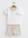 KD63003.POLO YAKA BASKILI TİŞÖRT ŞORT TAKIM 6-9/9-12/18-24/24-36AY