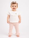 KD63021.ÇİÇEK NAKIŞLI TİŞÖRT PANTOLON TAKIM 6-9/9-12/18-24/24-36AY