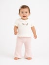 KD63024.BEBE YAKA ÇİÇEK NAKIŞLI TİŞÖRT PANTOLON TAKIM 3-6/6-9/9-12/18-24AY