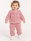 KD63124.KADİFE FİYONK DETAYLI KIZ BEBEK TAKIM 6-9/9-12/18-24/24-36 AY