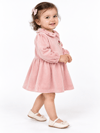 KD63125:KADİFE BEBE YAKA ELBİSE 6-9/9-12/18-24/24-36 AY