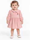 KD63125:KADİFE BEBE YAKA ELBİSE 6-9/9-12/18-24/24-36 AY