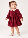 KD63125:KADİFE BEBE YAKA ELBİSE 6-9/9-12/18-24/24-36 AY