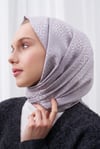 Mozaik Desen İpeksi Jakar Şal - Gümüş 