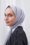 Zigzag Desen İpeksi Jakar Şal- Gümüş