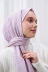 Zigzag Desen İpeksi Jakar  Şal - Lila