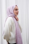 Zigzag Desen İpeksi Jakar  Şal - Lila
