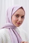 Zigzag Desen İpeksi Jakar  Şal - Lila
