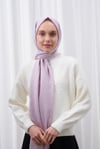 Zigzag Desen İpeksi Jakar  Şal - Lila