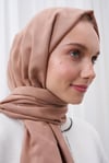Zigzag Desen İpeksi Jakar Şal - Mocha 