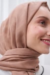 Zigzag Desen İpeksi Jakar Şal - Mocha 
