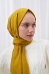 Zigzag Desen İpeksi Jakar Şal - Yağ Yeşili