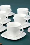 Yaren Style6'lı Beyaz Porselen Kahve Fincanı Takımı – Minimalist ve Zarif Tasarım☕ 6'lı Beyaz Porselen Kahve Fincanı Takımı – Minimalist ve Zarif Tasarım