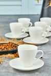 Yaren Style6'lı Beyaz Porselen Kahve Fincanı Takımı – Minimalist ve Zarif Tasarım☕ 6'lı Beyaz Porselen Kahve Fincanı Takımı – Minimalist ve Zarif Tasarım