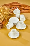 Yaren Style6'lı Beyaz Porselen Kahve Fincanı Takımı – Minimalist ve Zarif Tasarım☕ 6'lı Beyaz Porselen Kahve Fincanı Takımı – Minimalist ve Zarif Tasarım