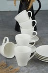 Yaren Style6'lı Beyaz Porselen Kahve Fincanı Takımı – Minimalist ve Zarif Tasarım☕ 6'lı Beyaz Porselen Kahve Fincanı Takımı – Minimalist ve Zarif Tasarım