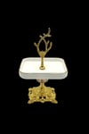 Yaren StyleLüks Figür Ayaklı Kare Seramik 18 cm Gold Etajer Sunum Ve ikramlık Kek Pasta Standı18 cm Gold Lüks Figür Ayaklı Kare Seramik Etajer Sunum Ve ikramlık Kek Pasta Standı