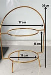 2 Katlı Metal Lüks Rios Gold Etajer Sunum ve İkramlık Kek Pasta Standı Çeyizlik Tabaklar Temsilidir.