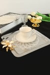 Yaren Style6 Adet Yelpaze Krem Gold Simli Bardak Altlığı & Kokteyl Peçetesi6 Adet Yelpaze Krem Gold Simli Bardak Altlığı & Kokteyl Peçetesi