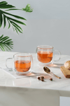 Yaren StyleÇift Camlı Çift Cidarlı Cam KupaÇift Camlı Çift Cidarlı Cam Kupa 250 ml Ev Ofis Fincanı Çift Katlı Isı Yalıtımlı Kulplu Cam Bardak