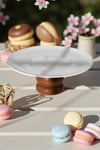 Rustik Ahşap Ayaklı Porselen Sunum Tabağı 22,5 cm – Demonte, 10 cm - Yaren Style