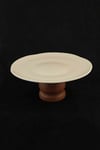 Rustik Ahşap Ayaklı Porselen Sunum Tabağı 22,5 cm – Demonte, 10 cm - Yaren Style