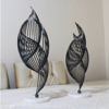 Yaren StyleSiyah 2 Li Set Helezyon Spiral Dekoratif Ürün Mermer Tabakalı Şık Görünümlü