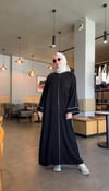Overlog Dikiş Detaylı Siyah Elbise