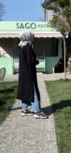 Yanları yırtmaçlı uzun tunik