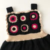 Arende Dress, Black base × Fuchsia, Natural