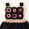 Arende Dress, Black base × Fuchsia, Natural