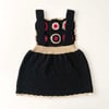 Arende Dress, Black base × Fuchsia, Natural