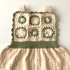 Arende Dress, Natural base × Matcha, Snow