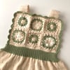Arende Dress, Natural base × Matcha, Snow