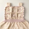 Arende Dress, Natural base × Powder pink, Snow