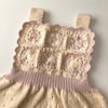 Arende Dress, Natural base × Powder pink, Snow