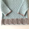 Artemis Dress Long Sleeve / 2 Color, Duck egg blue × Taupe